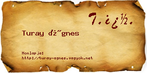 Turay Ágnes névjegykártya